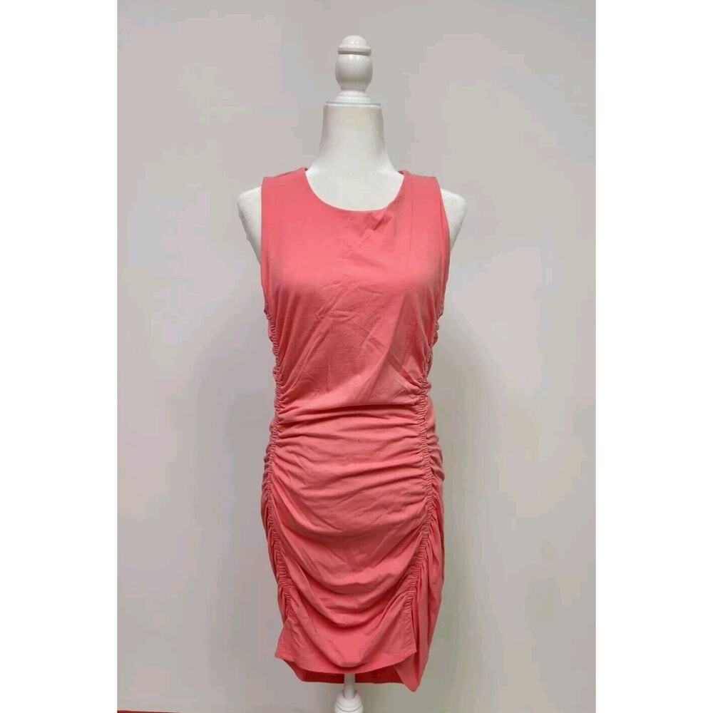 Athleta Stella Tank Dress size Large Coral Rushed Side Pre-owned - Picture 3 of 10